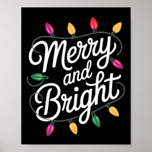 Poster Joyeux Et Lumineux Lumières De Noël Cosy Esthétiqu