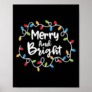 Poster Joyeux Et Lumineux Père Noël Noël Lumières Pajam