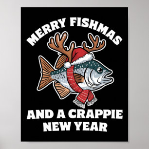 Poster Joyeux Fishmas Et Un Pun De Pêche De Nouvel An Cra