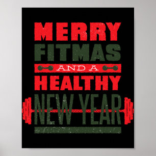 Poster Joyeux Fitmas et bonne année au derrière Fitness d