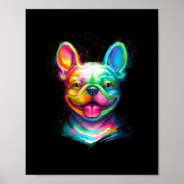 Poster Joyeux French Bulldog (Devant)
