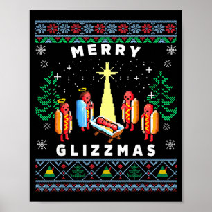 Poster Joyeux Glizzmas Drôle de Sweat de Noël Laid Glizzy