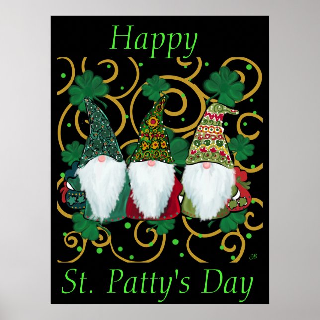 Poster Joyeux GNOMES du jour de St. Patty (Devant)
