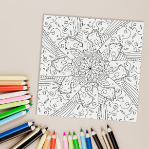 Poster Joyeux Gribouillis : Page de coloriage d'anniversa