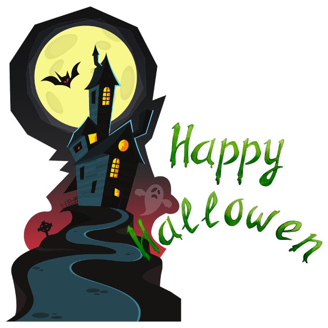 Poster Joyeux Halloween (Whispers from beyond echo in the haunted mansion.)