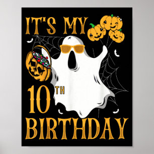 Poster Joyeux Halloween 10e Anniversaire Drôle 10 Ans