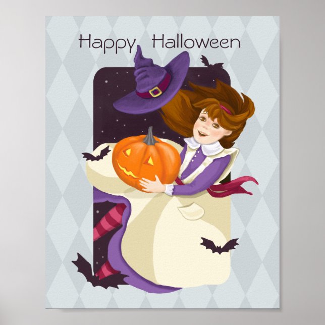 Poster Joyeux Halloween Alice au pays des merveilles (Devant)