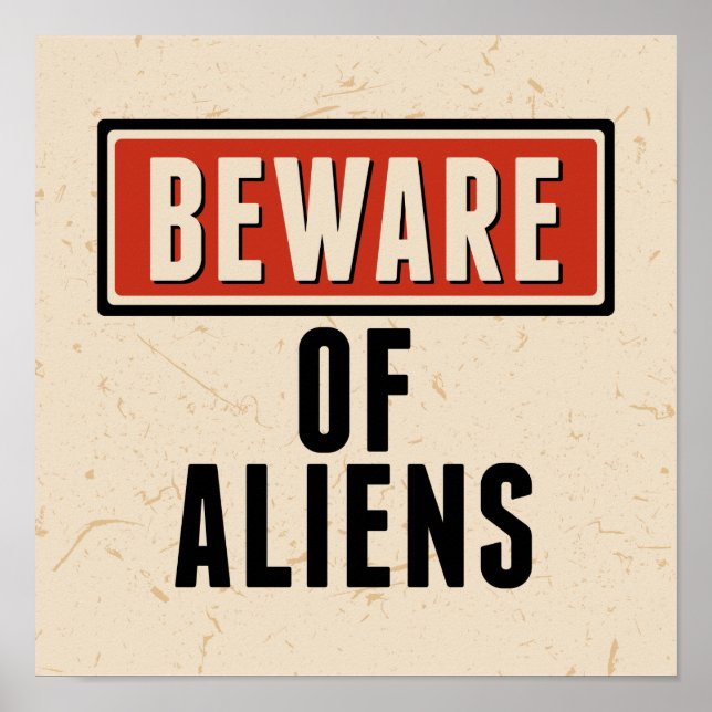 Poster Joyeux Halloween | Attention aux Aliens (Devant)
