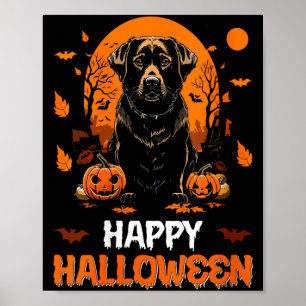 Poster Joyeux Halloween Chien Femme 3