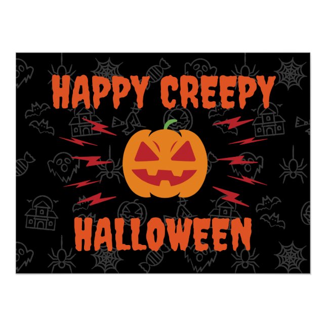 Poster Joyeux Halloween déplaisant (Devant)