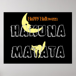 Poster Joyeux Halloween tour ou de traiter et Hakuna Mata