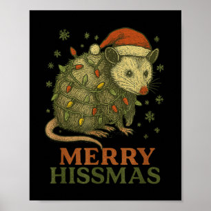 Poster Joyeux Hissmas Ssum Santa Hat Xmas Hommes légers