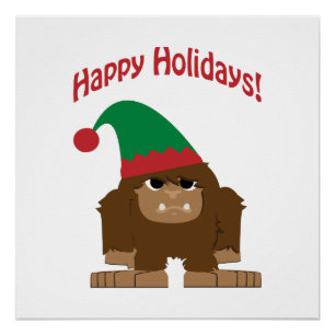 Poster Joyeux Hokidays ! Noël Bigfoot