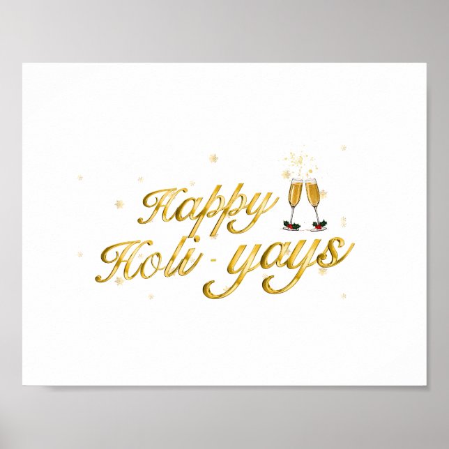 Poster Joyeux Holi-Yays ! Design de fête (Devant)