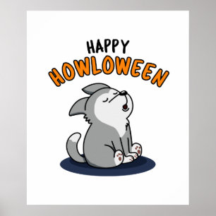 Poster Joyeux Howloween Funny Chien Chien Pun