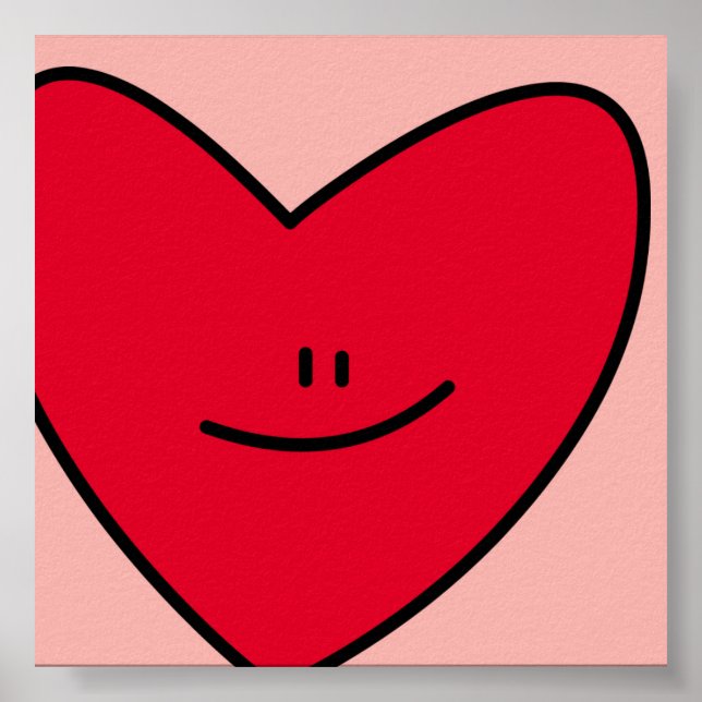 Poster Joyeux imprimé Coeur (Devant)