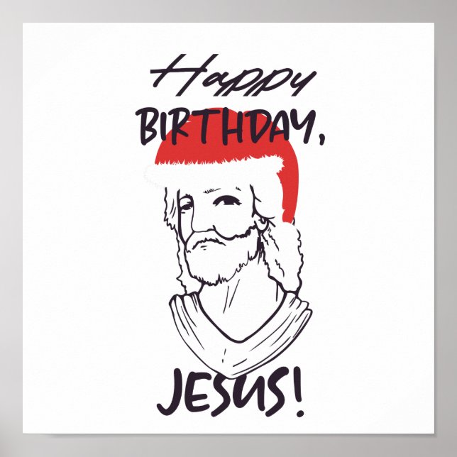 Poster Joyeux Jésus anniversaire (Devant)