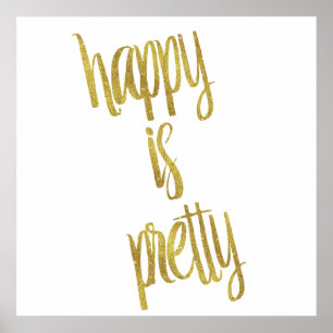 Poster Joyeux, jolie Parties scintillant de Faux Gold Foi