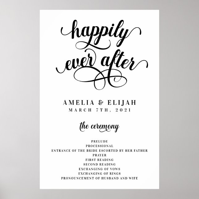 Poster Joyeux Jour après l'Ordre Mariage de cérémonie sig (Devant)