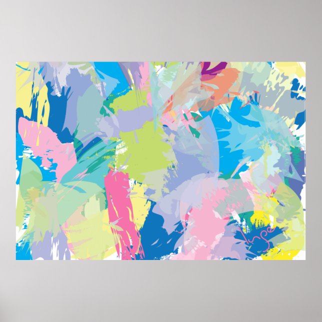 Poster Joyeux Jour Art Abstrait moderne contemporain (Devant)