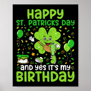 Poster Joyeux Jour de la Saint Patrick Anniversaire Shamr