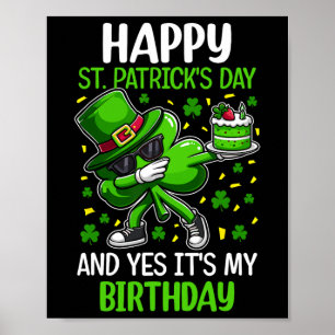 Poster Joyeux Jour de la Saint Patrick Anniversaire Shamr
