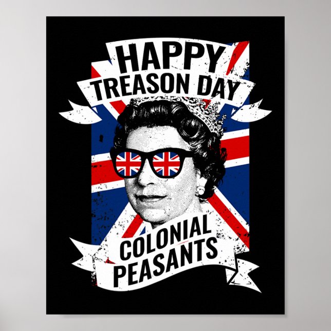 Poster Joyeux Jour De La Trahison Drôle Reine Elizabeth 4 (Devant)