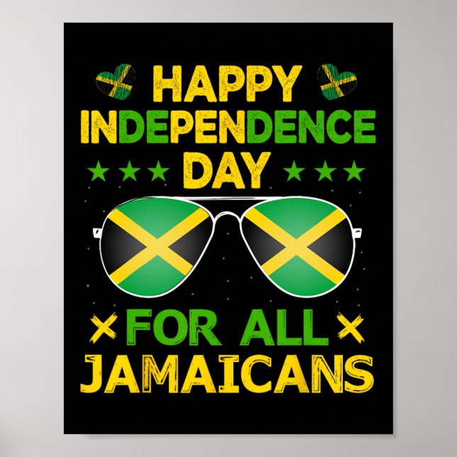 Poster Joyeux Jour de l'Indépendance Pour Tous Les Jamaïc (Devant)