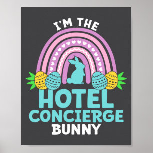 Poster Joyeux jour de Pâques Je suis le lapin concierge d