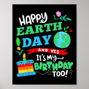 Poster Joyeux Jour des terres Et oui c'est mon anniversai