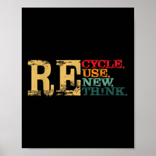 Poster Joyeux Jour des terres Recycle Réutiliser Renouvel