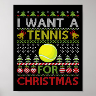 Poster Joyeux Jour Je Veux Un Tennis Pour Noël Vilain Noë
