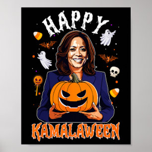 Poster Joyeux Kamalaween Citrouille Harris Halloween Élec
