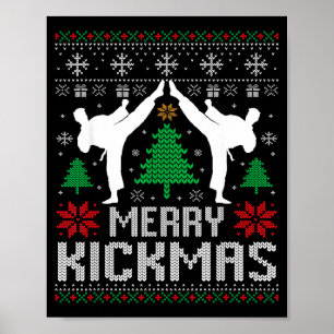 Poster Joyeux Kickmas Karaté Jiu Jitsu Noël dégueulasse X