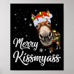 Poster Joyeux Kissmy Donkey Sarcastique Noël Funny Pajama
