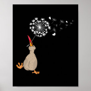 Poster Joyeux Kiwi Lover Kids Dandelion Nature Dancing Ki