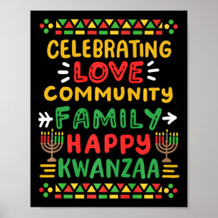 Poster Joyeux Kwanzaa célébrant l'amour Commune Famille H