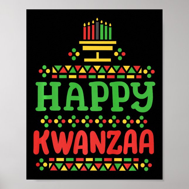 Poster Joyeux Kwanzaa Joyeux Noël Hommes afro-américains (Devant)