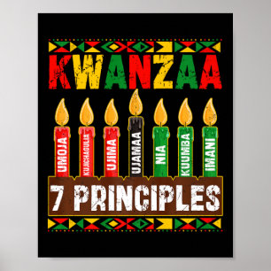 Poster Joyeux Kwanzaa Kinara Sept Principes Bougies Pan