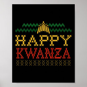 Poster Joyeux Kwanzaa Noël Black Heritage Hommes de vacan