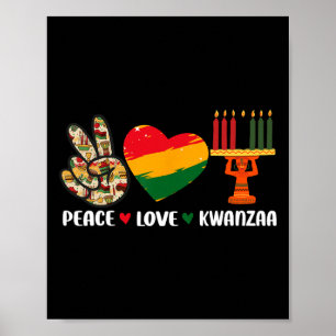 Poster Joyeux Kwanzaa Peace Love Kwanzaa Africain-América