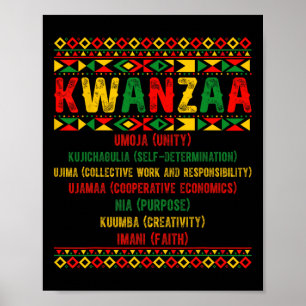 Poster Joyeux Kwanzaa Pyjama Kinara Principes Bougies Pan