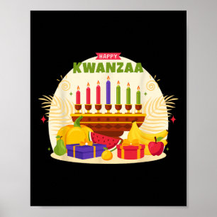Poster Joyeux Kwanzaa Sept Principes De Kwanzaa Kinara M