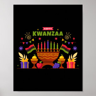 Poster Joyeux Kwanzaa Sept Principes De Kwanzaa Kinara M