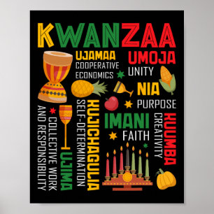Poster Joyeux Kwanzaa Sept Principes Des Femmes De Kwanza