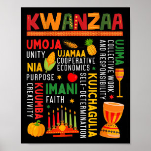 Poster Joyeux Kwanzaa Sept Principes Des Femmes De Kwanza