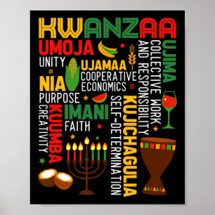 Poster Joyeux Kwanzaa Sept Principes Des Femmes De Kwanza