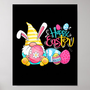 Poster Joyeux lapin de la fête de Pâques Gnome de printem