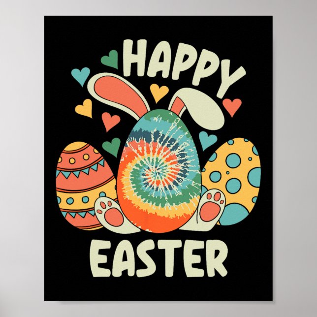 Poster Joyeux Lapin De Pâques Oeuf De Pâques Amusant Pour (Devant)