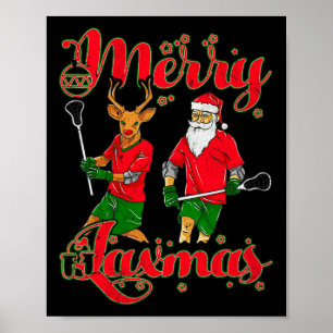 Poster Joyeux Laxmas Lacrosse de Noël Reindeer Sa